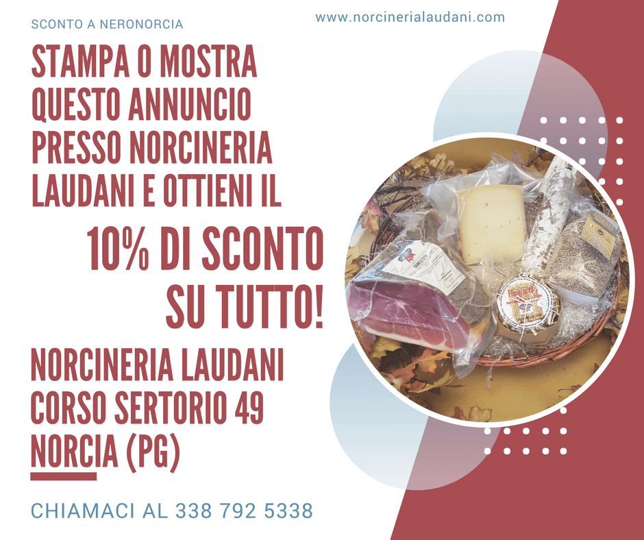 sconto 10 percento norcineria laudani